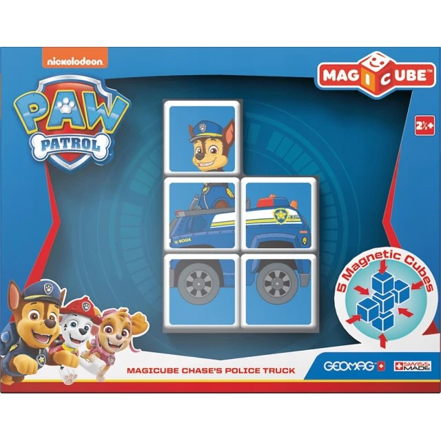 Μαγνητικό σετ κατασκευής Magicube, Paw Patrol, αστυνομικό αυτοκίνητο Chase 079, 5 τεμάχια
