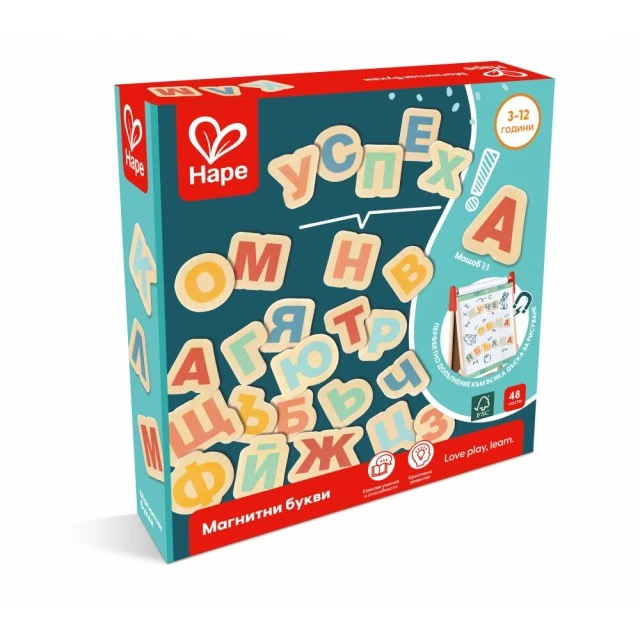 Εκπαιδευτικό σετ, Hape, Μαγνητικά γράμματα στα Βουλγάρικα, 48 τεμάχια