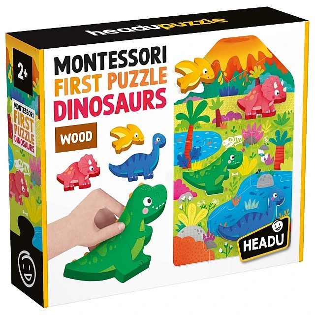 Εκπαιδευτικό παζλ, Headu, Montessori, Το πρώτο μου παζλ, Δεινόσαυροι