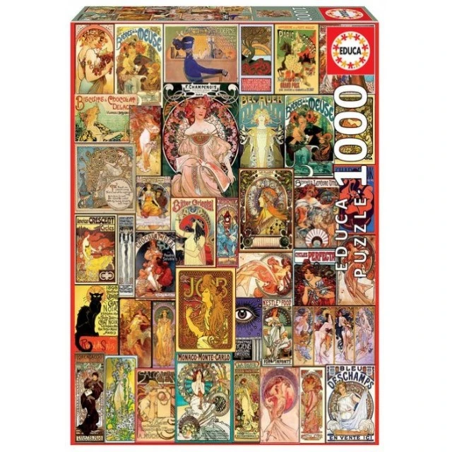 Παζλ, Educa, Αφίσα κολάζ ART NOUVEAU, 1000 τεμάχια