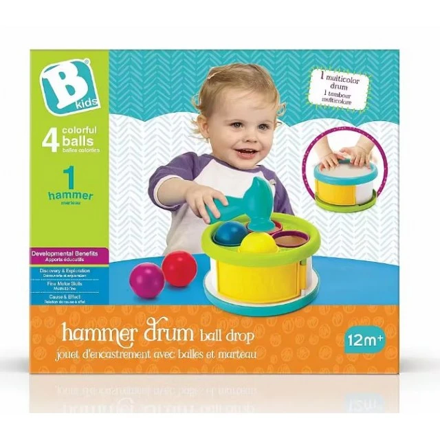 Παιχνίδι ψυχαγωγίας για μωρά, Infantino, B Kids, Σφυρί και μπάλες