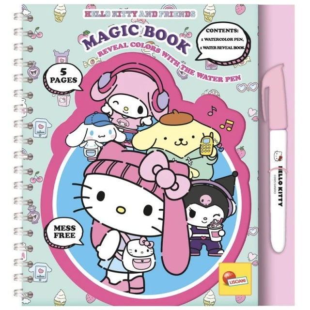 Σετ δημιουργικής δημιουργίας, Lisciani, Hello Kitty, Βιβλίο σχεδίασης με νερό, Hello Kitty και οι φίλοι της