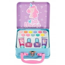 Σετ καλλυντικών σε μεταλλική θήκη Little Unicorn, 15 τεμάχια