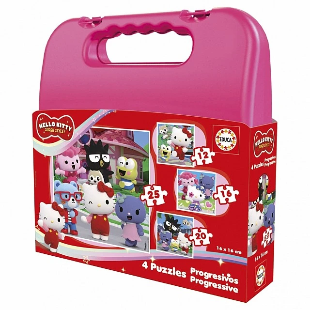 Παζλ σε βαλίτσα, Hello Kitty 4 σε 1, 12-16-20-25 κομμάτια