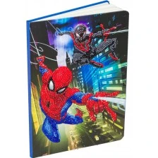 Δημιουργικό σετ φτιάξε μόνος σου τετράδιο με διαμαντένιο εξώφυλλο Spiderman, 25.5 x 17.5 x 2.5 εκ., 5 τεμ.