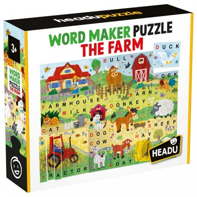 Εκπαιδευτικό παζλ Word Maker, The Farm, 67 τεμάχια
