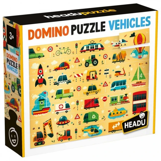 Εκπαιδευτικό Domino Puzzle, Οχήματα, 28 τεμάχια