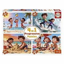 Προοδευτικό παζλ, Educa, Beach Day, 4 σε 1, 20-40-60-80 κομμάτια