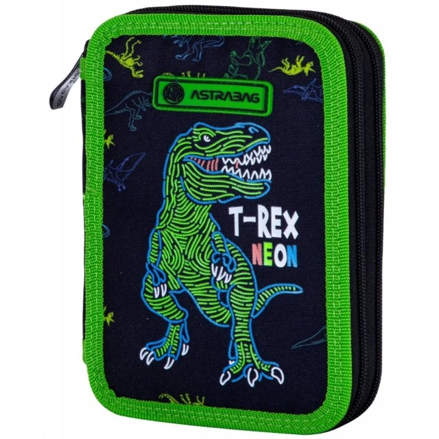 Σχολικό κιτ με αξεσουάρ, Astra, T-Rex Neon, 20,5x13x4,5cm