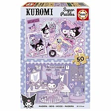 Ξύλινο παζλ, Educa, Kuromi 2 σε 1, 2x25 κομμάτια