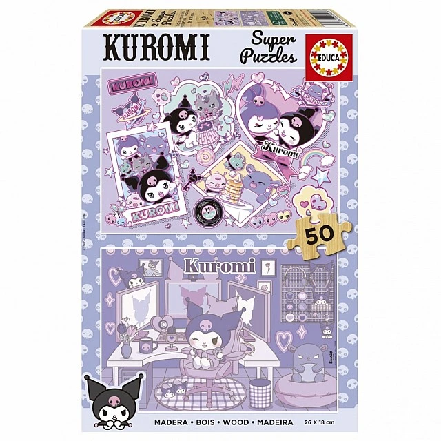 Ξύλινο παζλ, Educa, Kuromi 2 σε 1, 2x25 κομμάτια