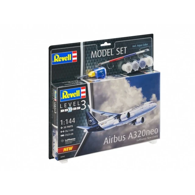 Μοντέλο συναρμολόγησης, Revell, αεροσκάφος Airbus A320neo Lufthansa, 38 ανταλλακτικά