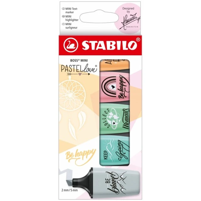Σετ μαρκαδόρων κειμένου, Stabilo, Boss Mini Pastel Love 2.0 ST07/05-29-10, 5 χρώματα