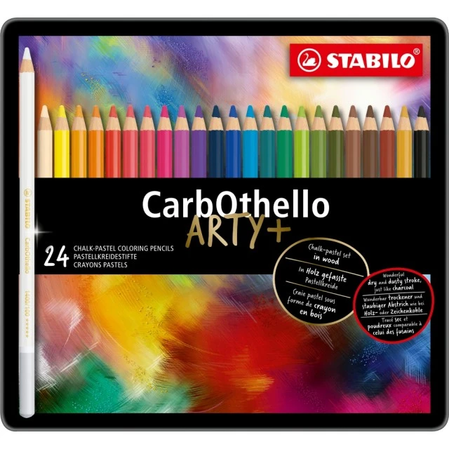 Σετ μολύβια παστέλ, Stabilo, CarbOthello μεταλλική θήκη ST1424-6, 24 χρώματα
