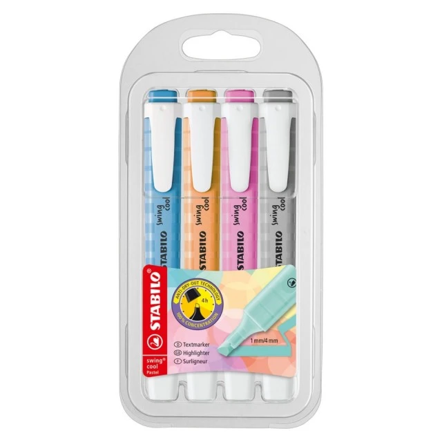 Σετ μαρκαδόρων κειμένου, Stabilo, Swing Cool Pastel ST275/4-08-2, 4 χρώματα