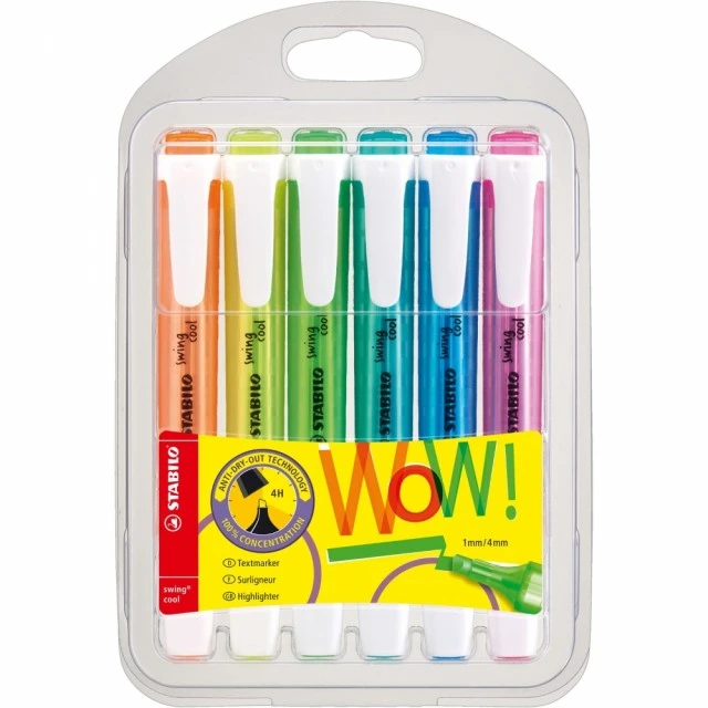 Σετ δείκτες κειμένου, Stabilo, Swing Cool Fluorescent ST275/6-3, 6 χρώματα
