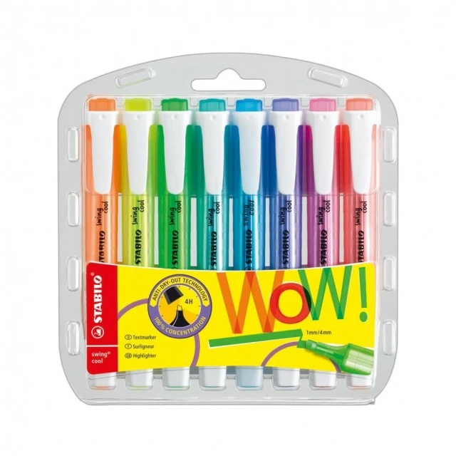 Σετ δείκτες κειμένου, Stabilo, Swing Cool Fluorescent ST275/8-3, 8 χρώματα