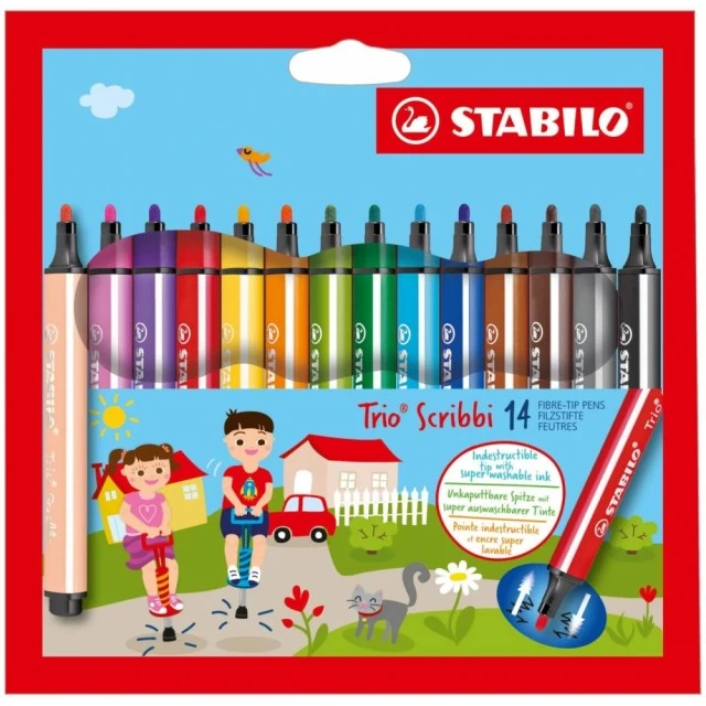 Σετ μαρκαδόρων, Stabilo, Trio Scribbi ST368/14-01, 14 χρώματα