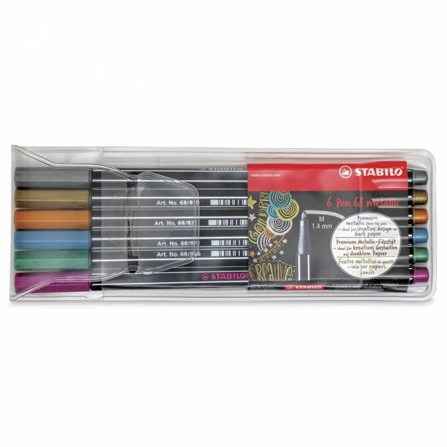 Σετ μαρκαδόροι, Stabilo, Στυλό 68 Metallic ST6806/8-11-01, 6 χρώματα