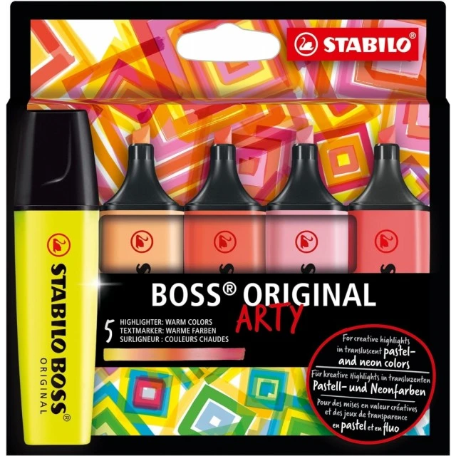 Σετ δείκτες κειμένου, Stabilo, Boss Original Arty Warm Colors ST70/5-02-1-20, 5 χρώματα