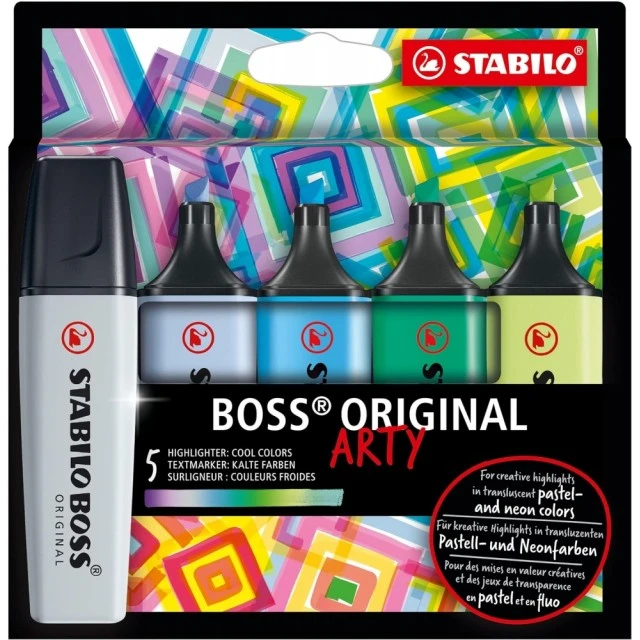 Σετ δείκτες κειμένου, Stabilo, Boss Original Arty Cool Colors ST70/5-02-2-20, 5 χρώματα