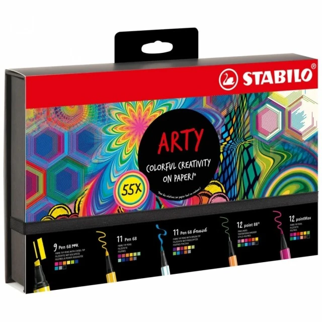 Δημιουργικό σετ, Stabilo, Arty Colorful ST77/6-3-20, 55 τεμάχια