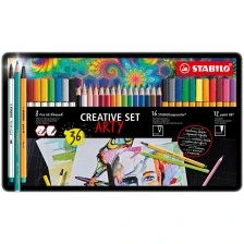 Δημιουργικό σετ, Stabilo, Arty Μεταλλικό κουτί ST87/3193, 36 τεμάχια