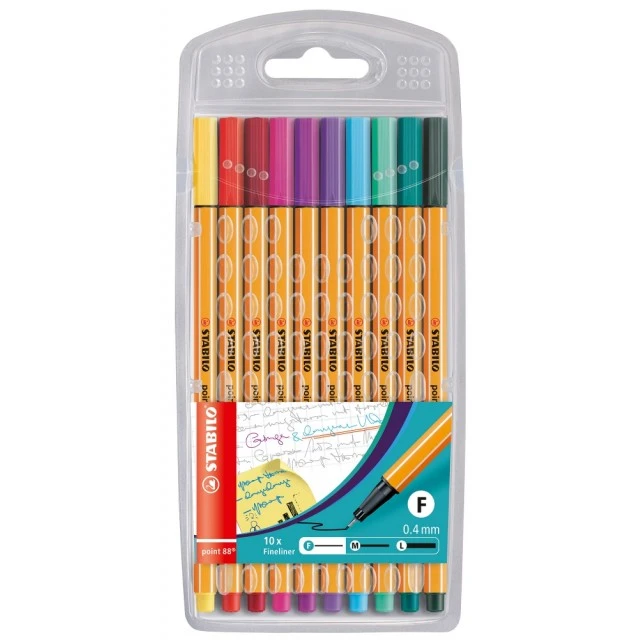 Σετ Fineliner, Stabilo, Point 88 ST8810-1, 10 χρώματα