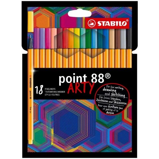 Σετ στυλό, Stabilo, Point 88 Arty ST8818/1-20, 18 χρώματα