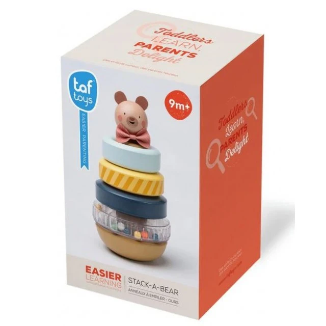 Παιχνίδι μωρού, Taf Toys, Πύργος με κρίκους για κορδόνι, Αρκουδάκι