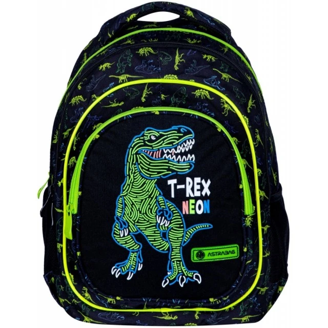 Σχολικό σακίδιο, Astra, T-Rex Neon, 39x28x15 cm
