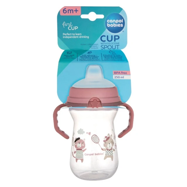 Κύπελλο με καλαμάκι 250 ml BONJOUR PARIS pink
