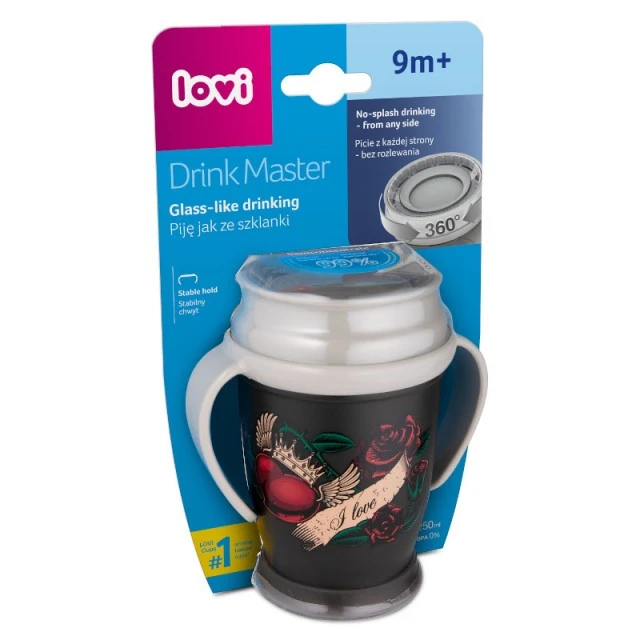Κούπα με χερούλια 360 μοιρών I love 250 ml, 9 m+