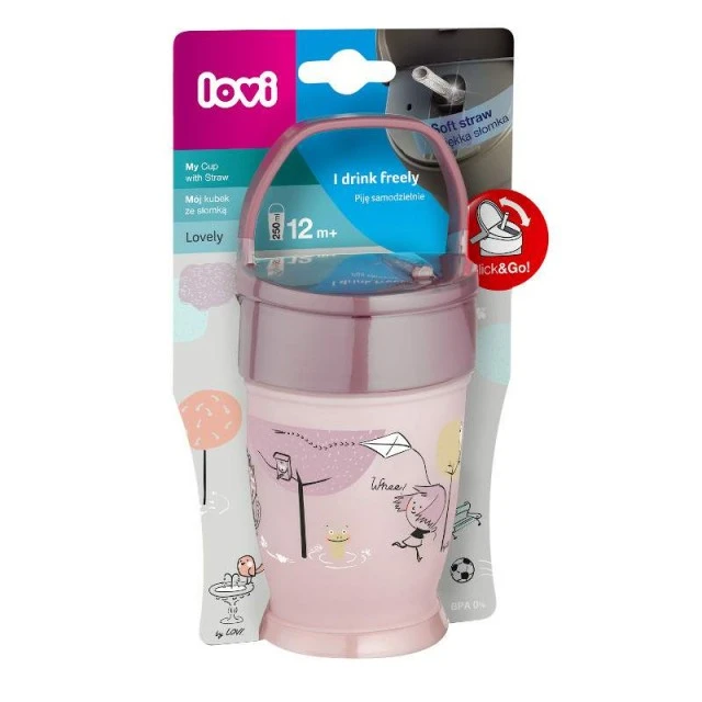 Ποτήρι με καλαμάκι Lovely girl 250 ml
