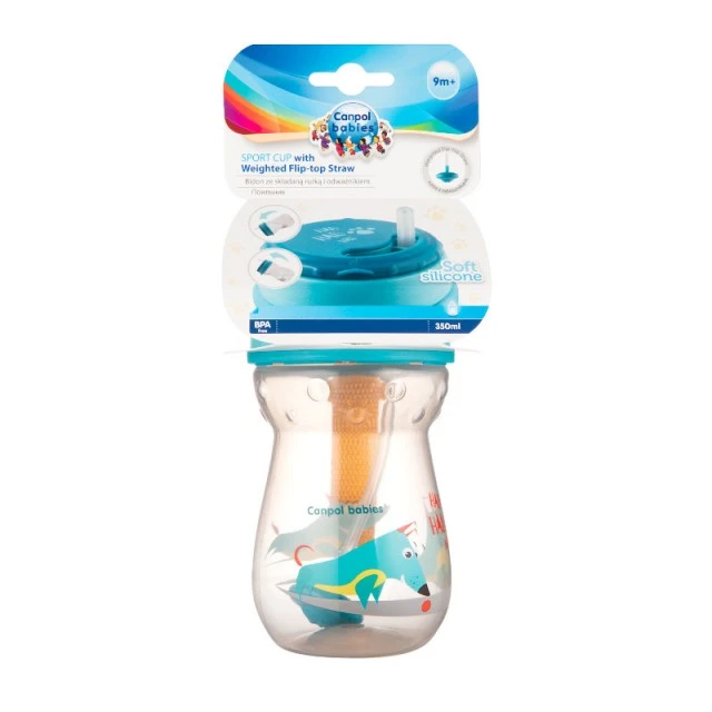 Κύπελλο με καλαμάκι σιλικόνης 350 ml