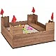 Ξύλινο sandbox με πάγκους Castle, Costway