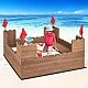 Ξύλινο sandbox με πάγκους Castle, Costway
