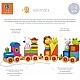 Μεγάλο ξύλινο τρένο, παζλ και διαλογέας - Animals Collection
