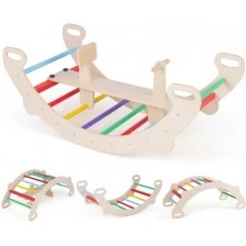 Ξύλινη κούνια climber "Rainbow" 4in1, Costway