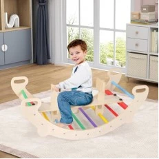 Ξύλινη κούνια climber "Rainbow" 4in1, Costway