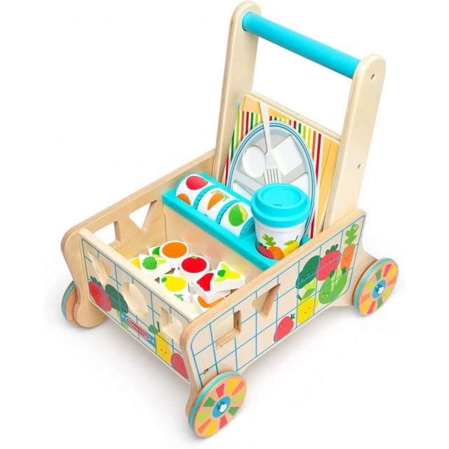 Melissa & Doug - Ξύλινο καροτσάκι - σορτέρ με τρόφιμα