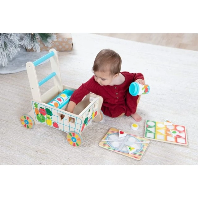 Melissa & Doug - Ξύλινο καροτσάκι - σορτέρ με τρόφιμα