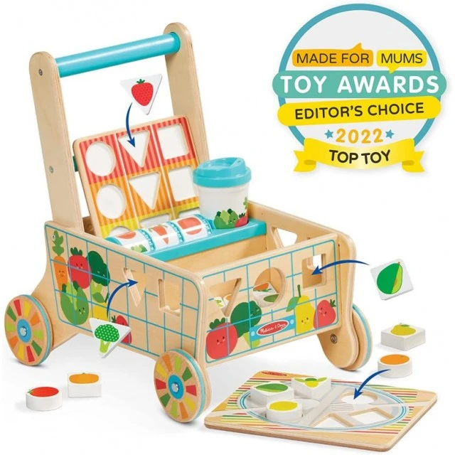 Melissa & Doug - Ξύλινο καροτσάκι - σορτέρ με τρόφιμα