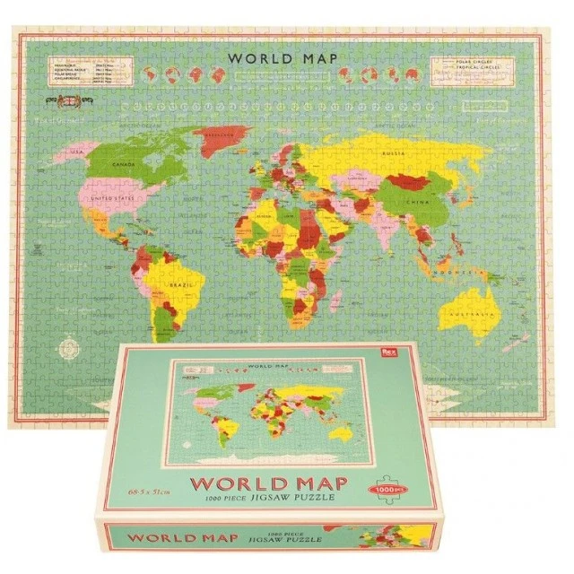 Rex London παζλ 1000 κομμάτια World Map