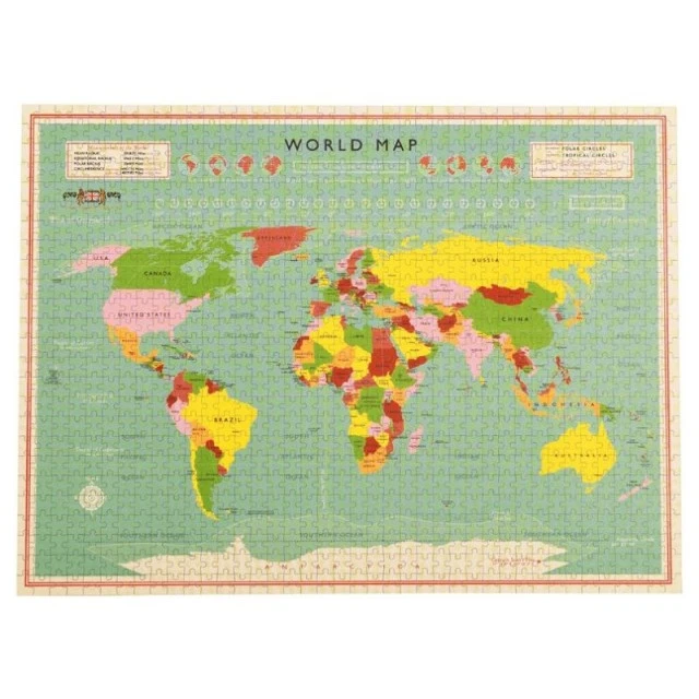 Rex London παζλ 1000 κομμάτια World Map