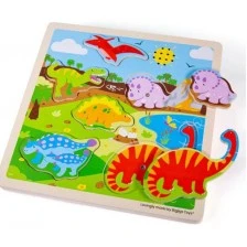 Bigjigs - Ξύλινο παζλ με ήχους - Δεινόσαυρος