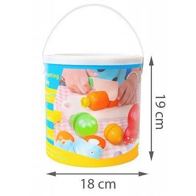 Ξύλινα Παιχνίδια Μαγειρικής - Φρούτα και Λαχανικά με Κάδο