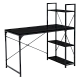 Γραφείο με ράφι TUZLA - μαύρο