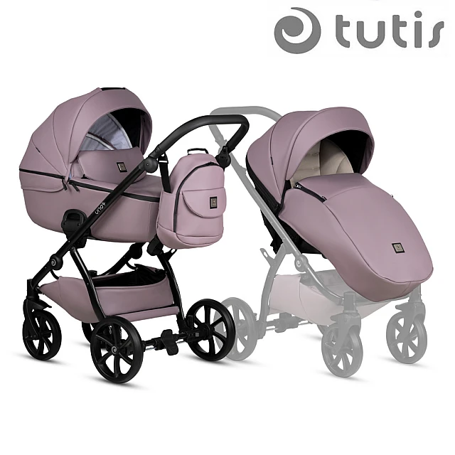 Tutis UNO 5+ Δερμάτινο καρότσι μωρού 2in1 035 Mauve