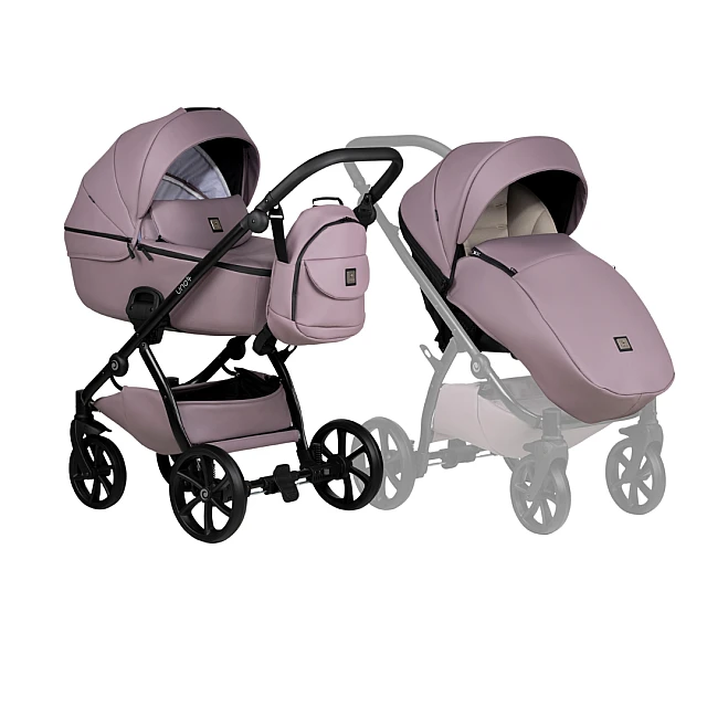 Tutis UNO 5+ Δερμάτινο καρότσι μωρού 2in1 035 Mauve